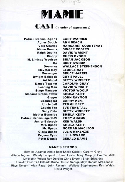 Mama theatre programme and cast list starring Ginger Rogers, Ann Beach, Margaret Courtenay, Julia McKenzie
